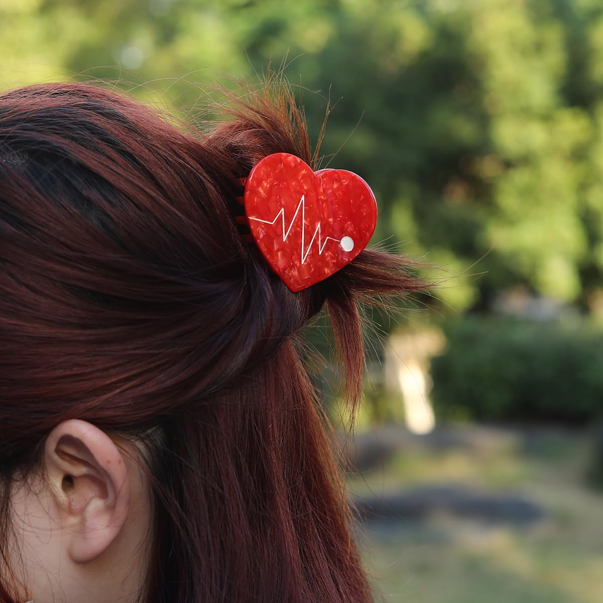 【Herlipto】Heart Hair Clip Amazon.com : Heart Claw Clip for Women, Small Red Heart Hair Clips